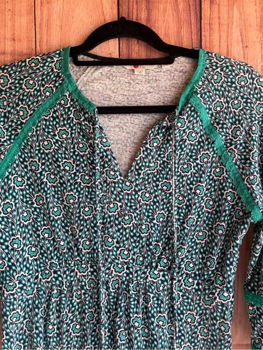 BODEN Heidi jersey dress features a boho floral pattern and tassel ties Size 6L - Picture 7 of 12